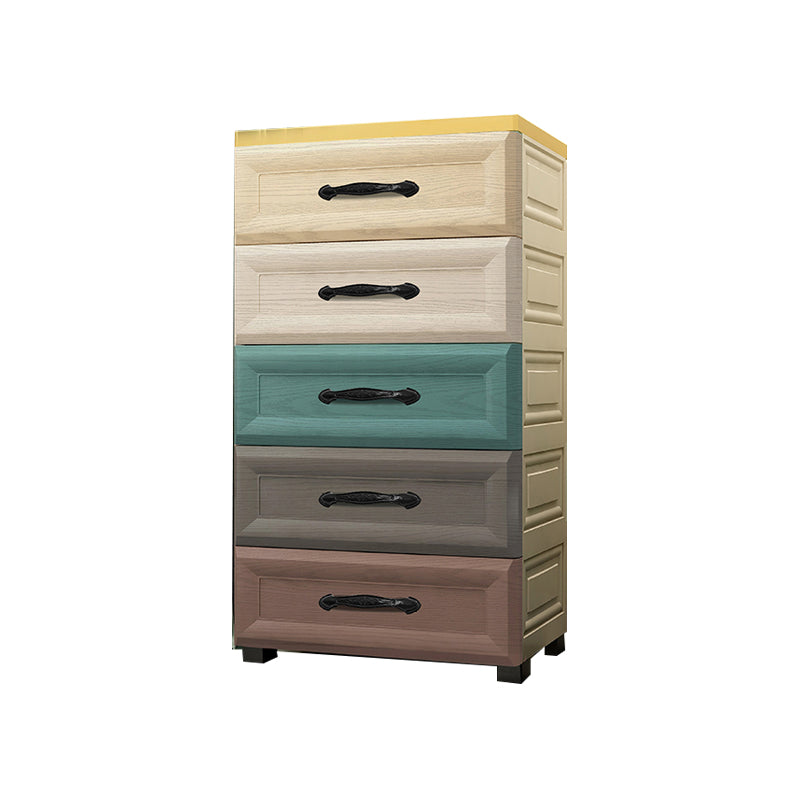 Modern Nursery Dresser Chest Plastic Kids Nightstand with 5/6 Drawers