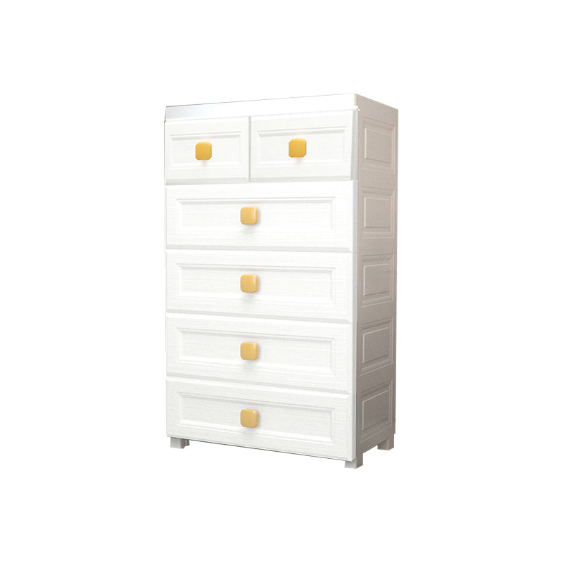 Modern Nursery Dresser Chest Plastic Kids Nightstand with 5/6 Drawers