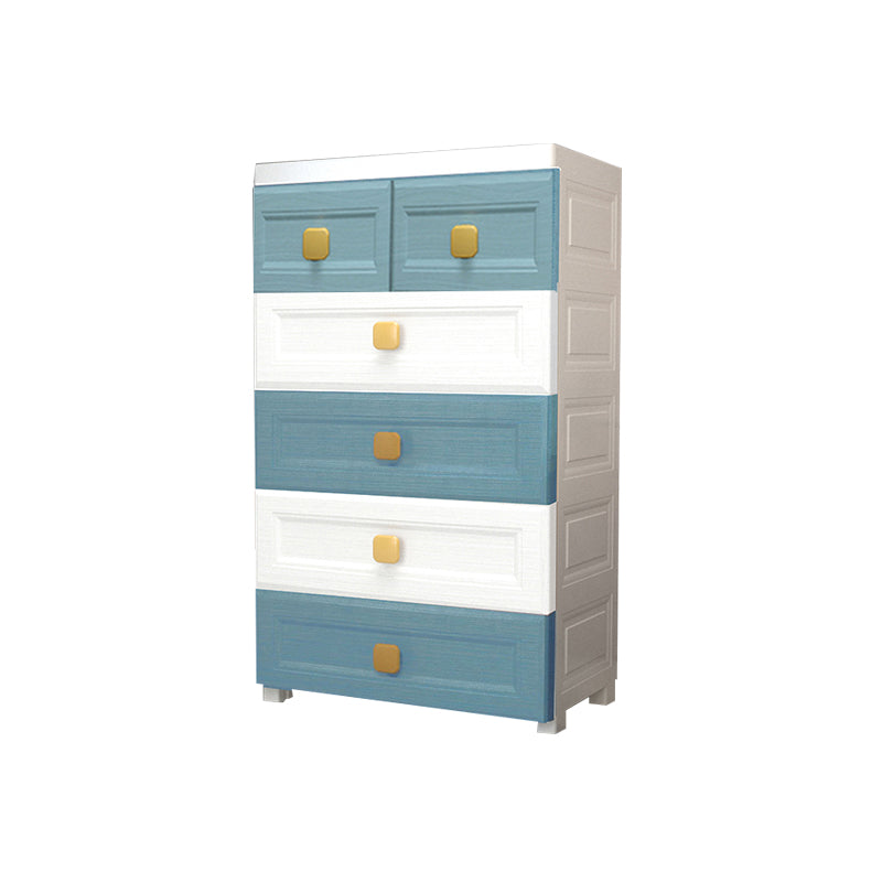 Modern Nursery Dresser Chest Plastic Kids Nightstand with 5/6 Drawers