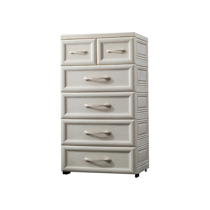 Modern Nursery Dresser Chest Plastic Kids Nightstand with 5/6 Drawers