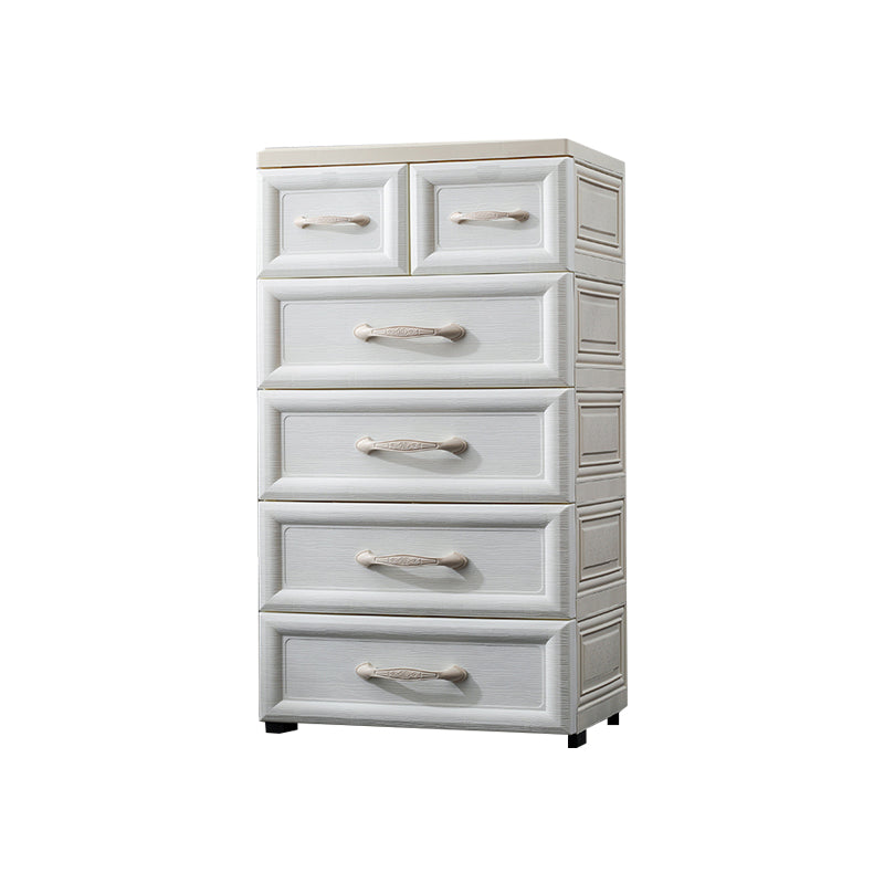 Modern Nursery Dresser Chest Plastic Kids Nightstand with 5/6 Drawers