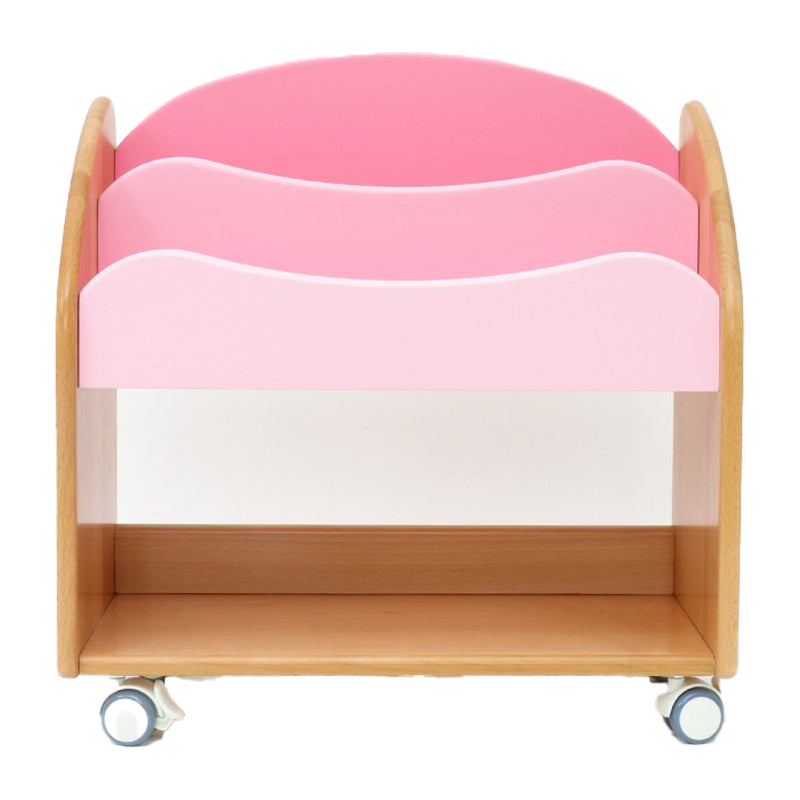 Nordic Book Display Solid Wood Freestanding Kids Book Display with Wheels