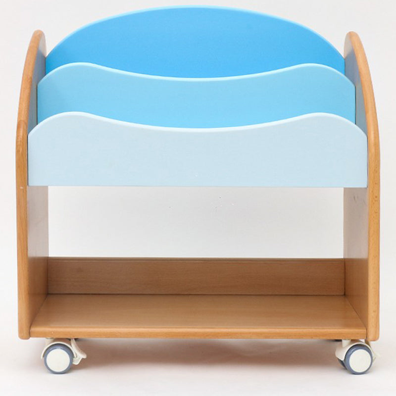 Nordic Book Display Solid Wood Freestanding Kids Book Display with Wheels