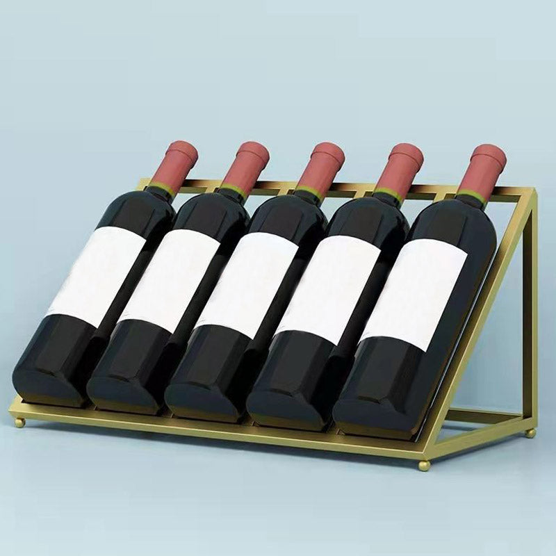 Glam Style Tabletop Wine Rack Metal Wine Bottle Rack for Living Room