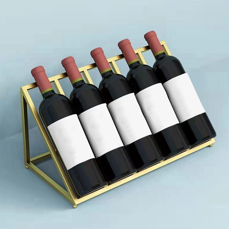 Glam Style Tabletop Wine Rack Metal Wine Bottle Rack for Living Room