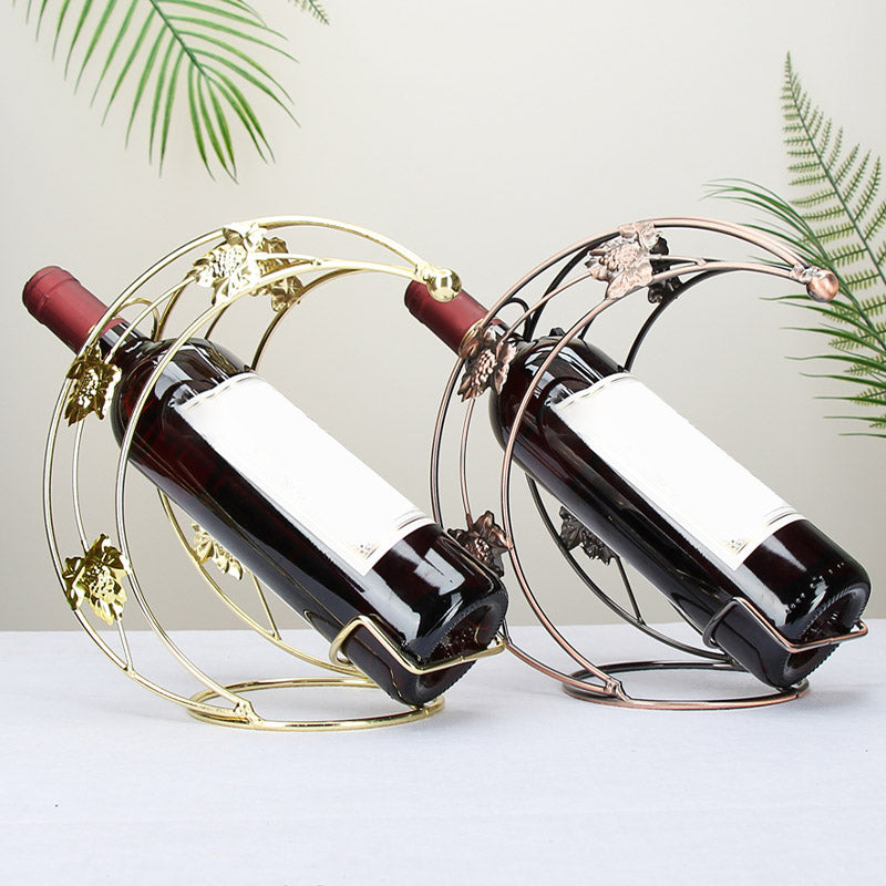 Glam Style Countertop Wine Rack Metal Wine Bottle Rack for Living Room