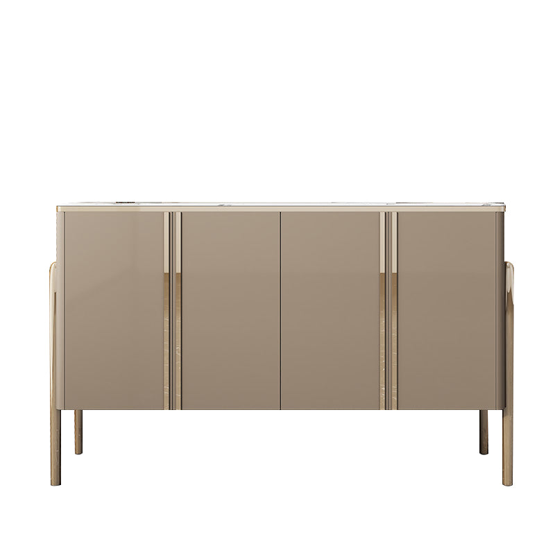 Stone Buffet Sideboard Contemporary Style Dining Buffet with Cabinets