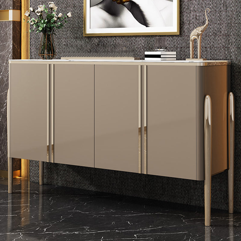 Stone Buffet Sideboard Contemporary Style Dining Buffet with Cabinets