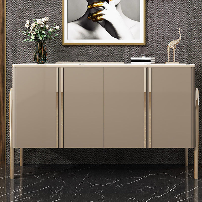 Stone Buffet Sideboard Contemporary Style Dining Buffet with Cabinets