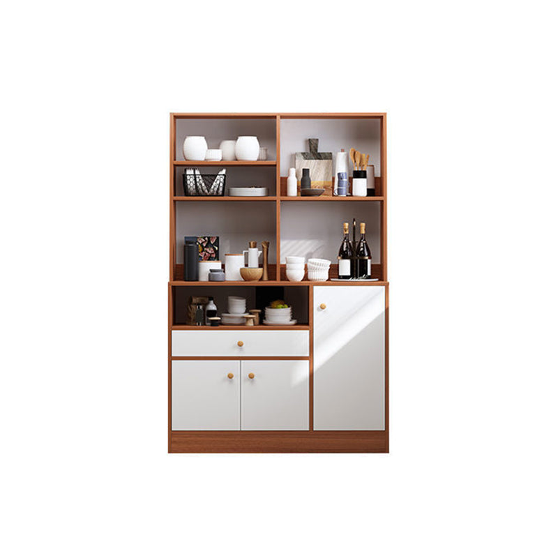 Wood Credenza Contemporary Style Server with Cabinets and Drawers