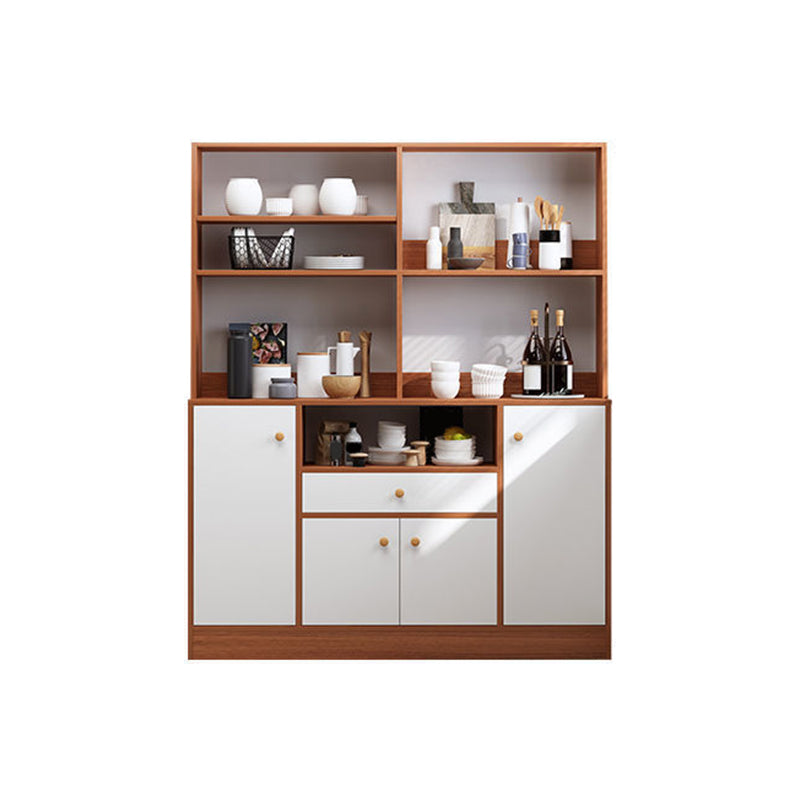 Wood Credenza Contemporary Style Server with Cabinets and Drawers