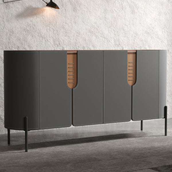 Stone Credenza Contemporary Style Server with Cabinets and Drawers