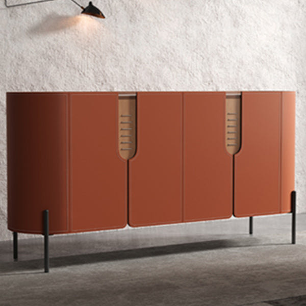 Stone Credenza Contemporary Style Server with Cabinets and Drawers