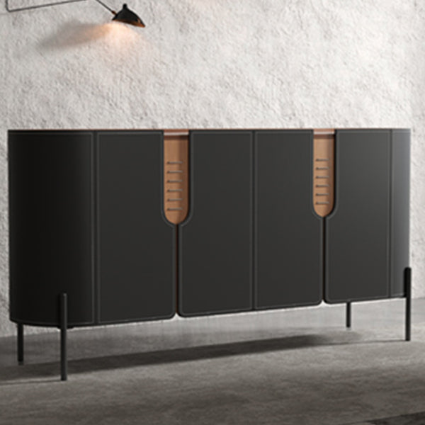 Stone Credenza Contemporary Style Server with Cabinets and Drawers