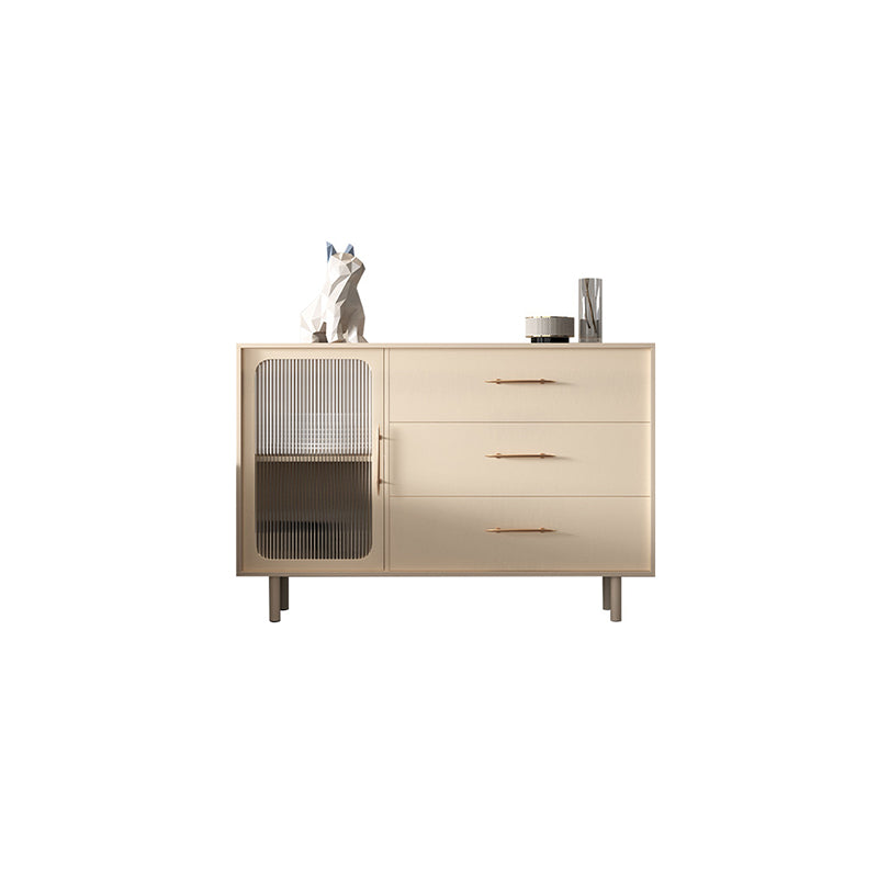 Stone Credenza Contemporary Style Server with Drawers and Cabinets