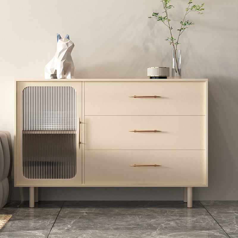 Stone Credenza Contemporary Style Server with Drawers and Cabinets