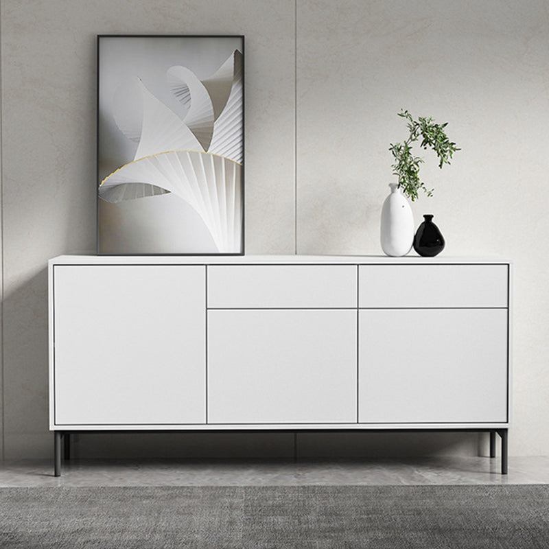 Wood Server Contemporary Style Credenza with Cabinets and Drawers