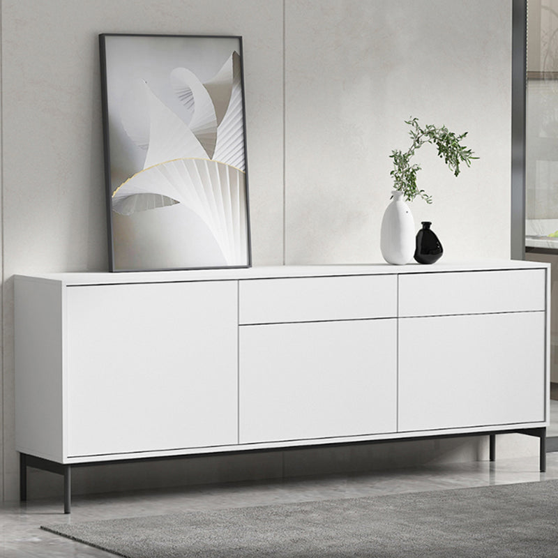 Wood Server Contemporary Style Credenza with Cabinets and Drawers