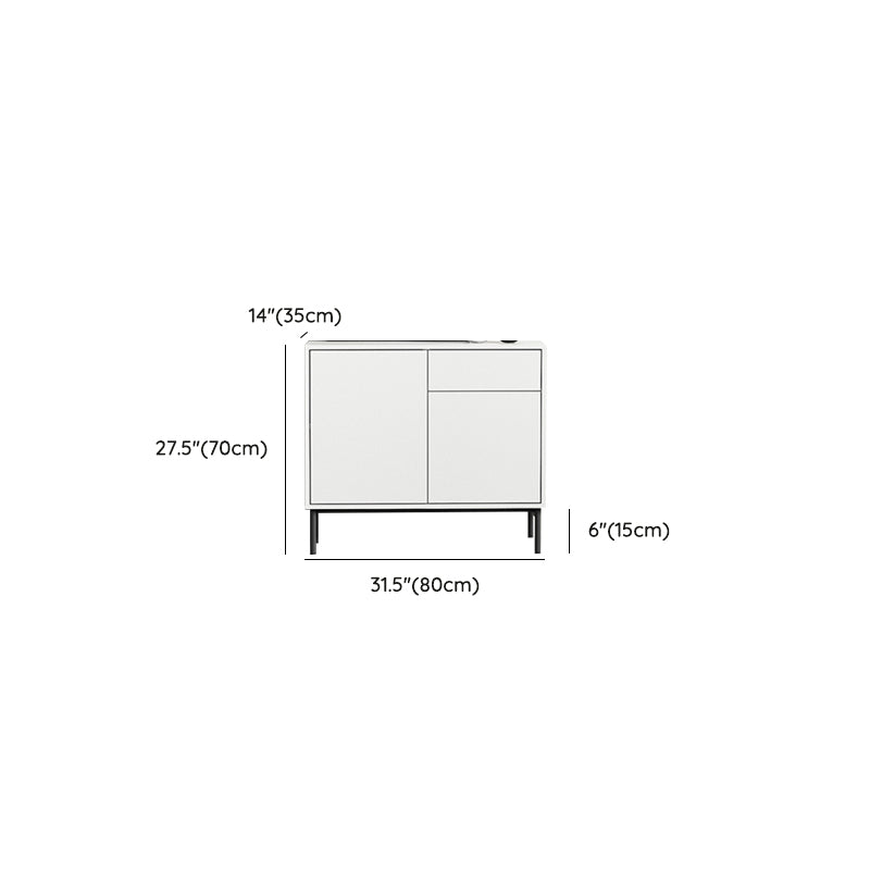 Wood Server Contemporary Style Credenza with Cabinets and Drawers