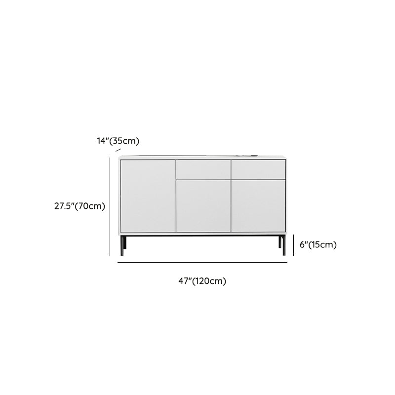 Wood Server Contemporary Style Credenza with Cabinets and Drawers