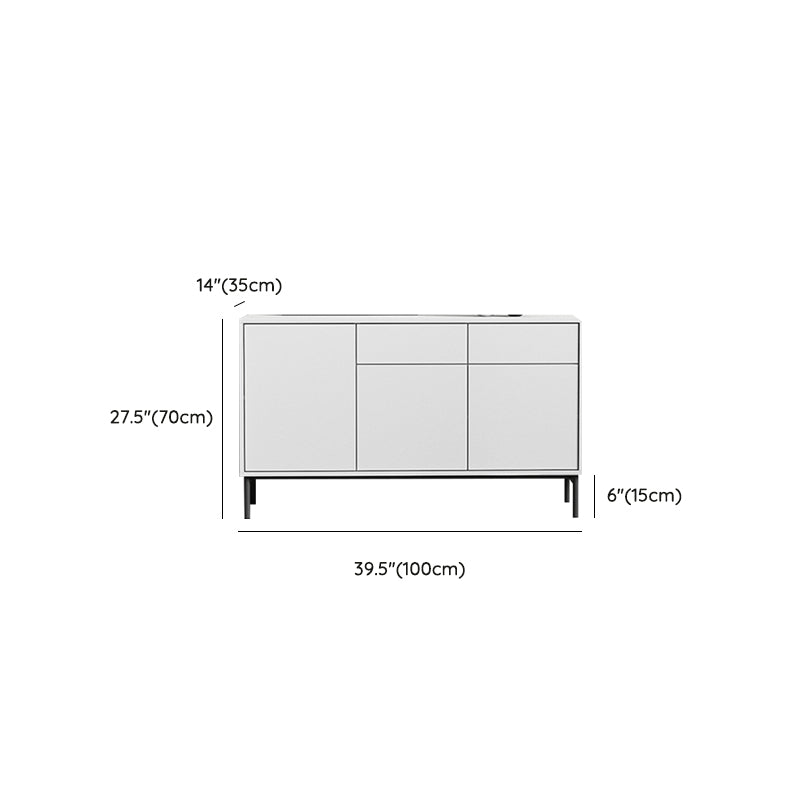 Wood Server Contemporary Style Credenza with Cabinets and Drawers