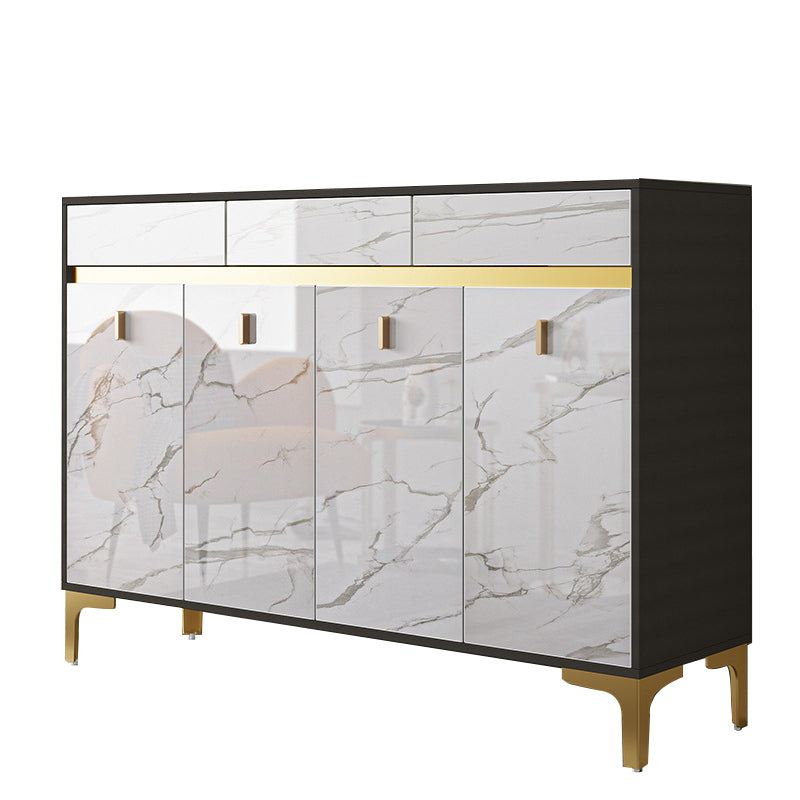 Glam Style Credenza Wood Buffet Credenza with Cabinets and Drawers