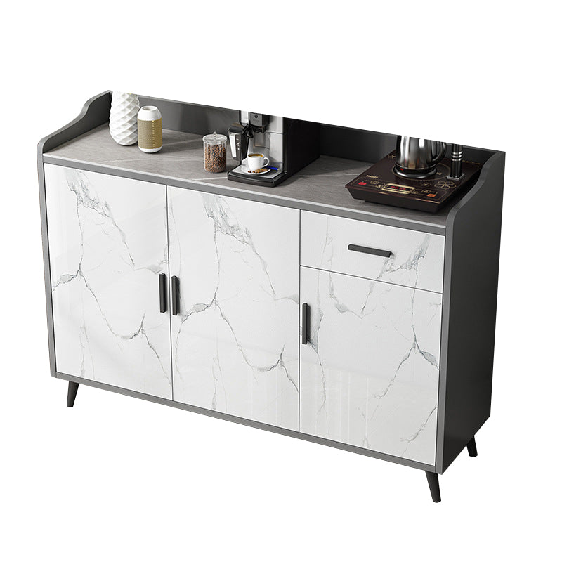 Modern and Contemporary Credenza Stone Server with Cabinets and Drawers