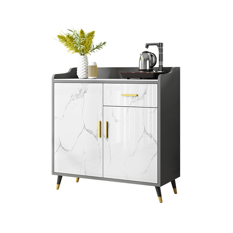 Modern and Contemporary Credenza Stone Server with Cabinets and Drawers