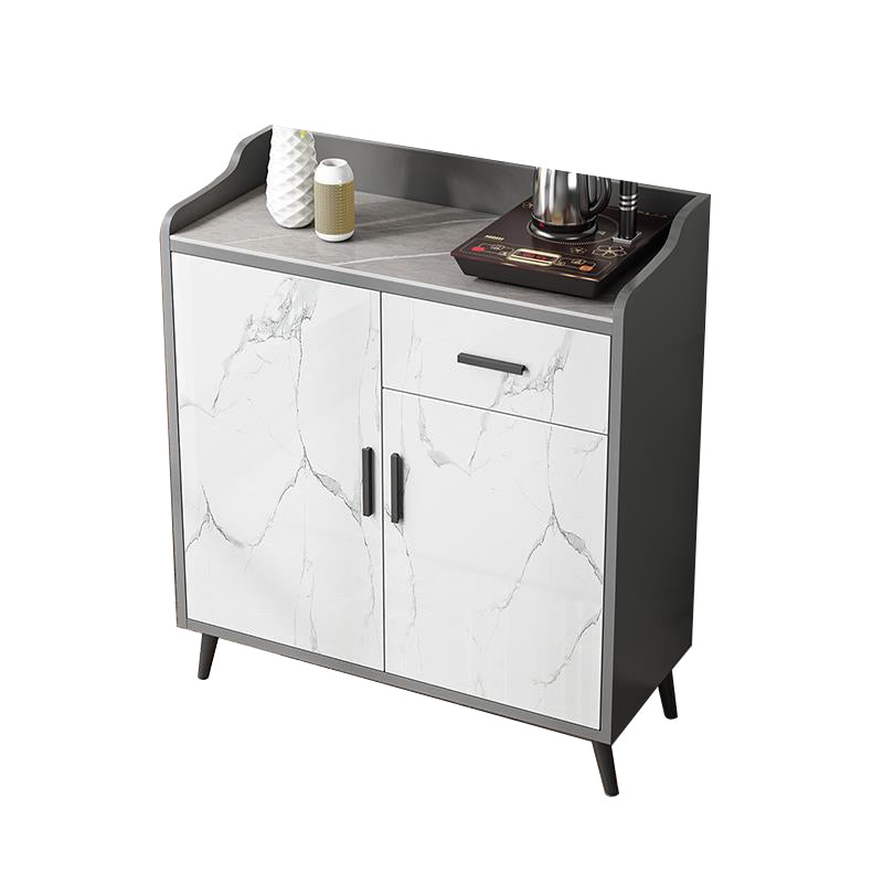 Modern and Contemporary Credenza Stone Server with Cabinets and Drawers