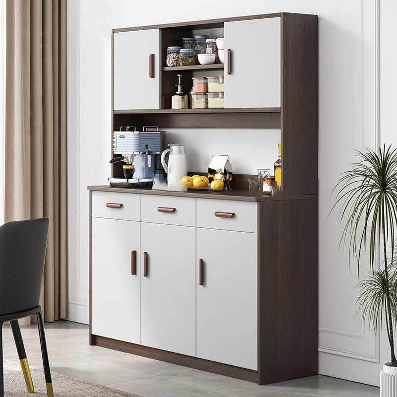 Wood Dining Buffet Modern & Contemporary Server with Cabinets and Drawers