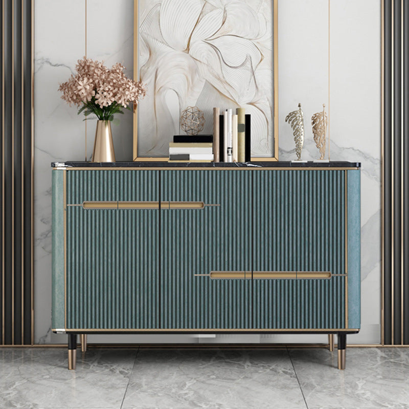 Stone Credenza Modern and Contemporary Buffet Server with Cabinets