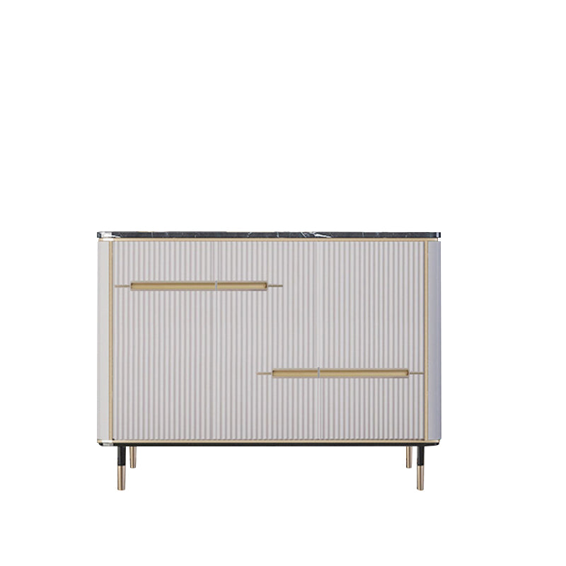 Stone Credenza Modern and Contemporary Buffet Server with Cabinets