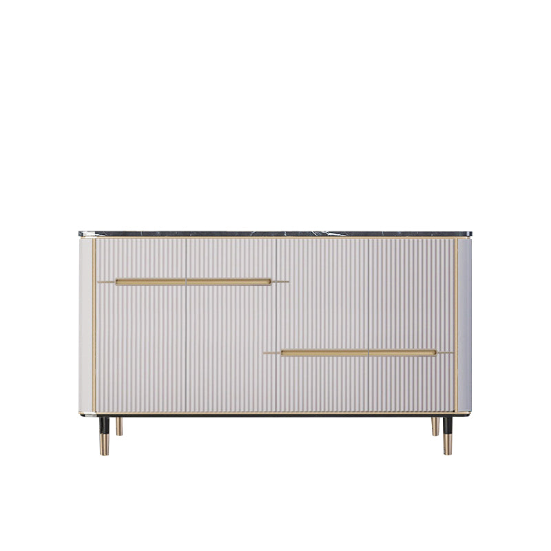 Stone Credenza Modern and Contemporary Buffet Server with Cabinets