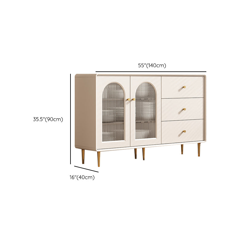 Modern Style Sideboard Wood Side Board with Cabinets and Drawers