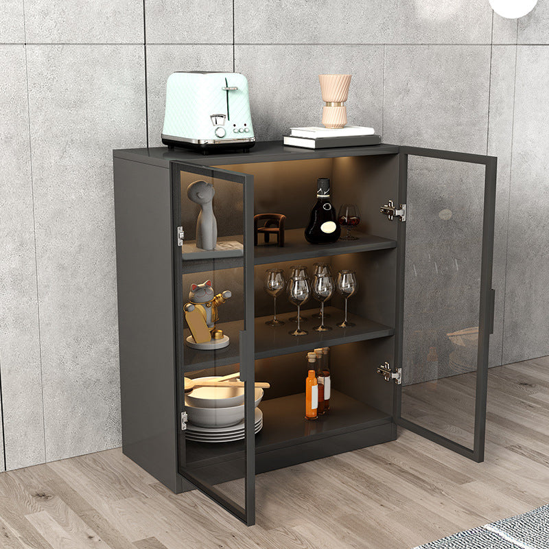 Contemporary Style Sideboard Wood Glass Doors Side Board with Cabinets