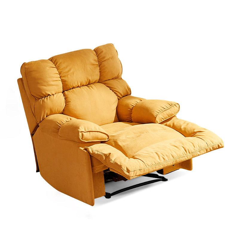 Microsuede Recliner Single Manual Reclining Chair with Swivel Glider Base