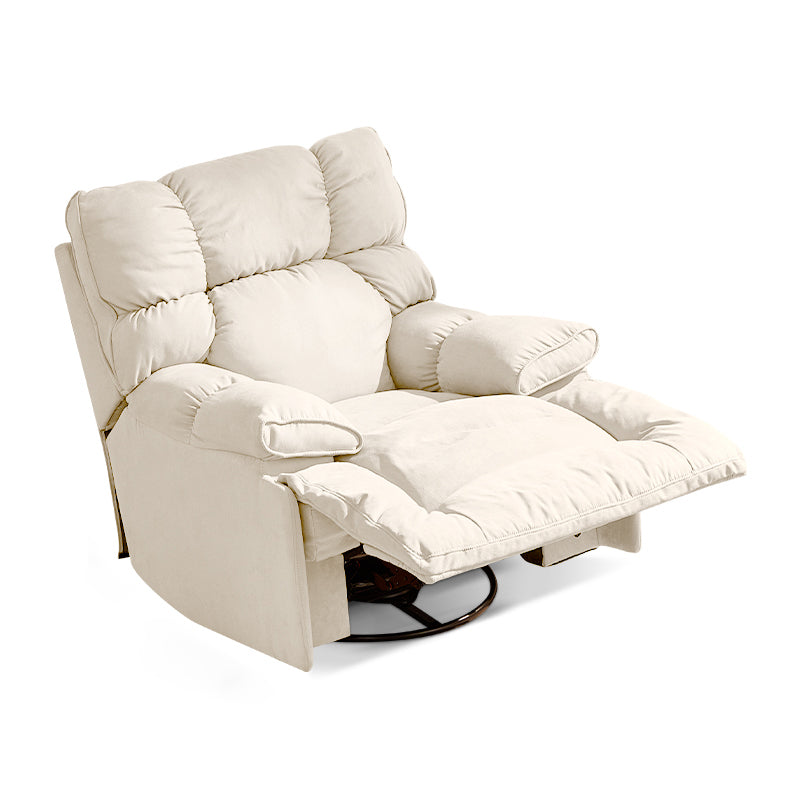Microsuede Recliner Single Manual Reclining Chair with Swivel Glider Base