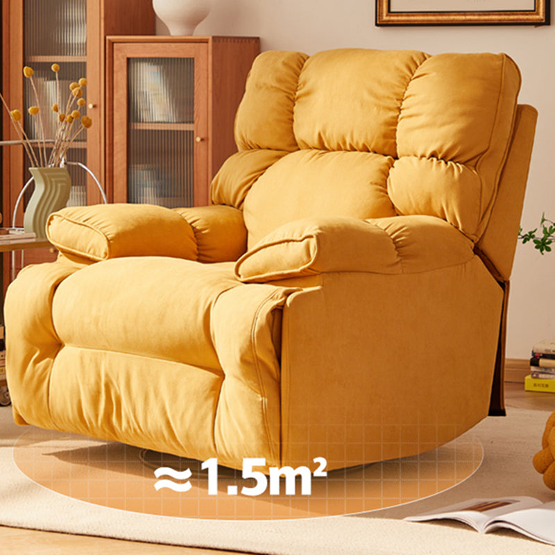 Microsuede Recliner Single Manual Reclining Chair with Swivel Glider Base