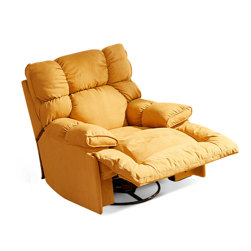 Microsuede Recliner Single Manual Reclining Chair with Swivel Glider Base