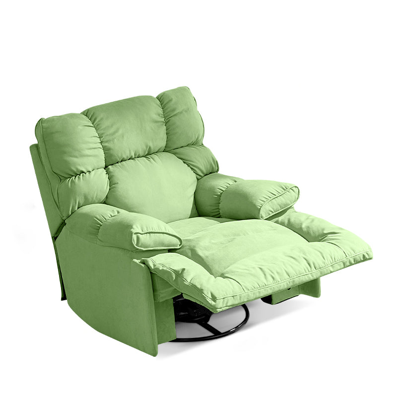 Microsuede Recliner Single Manual Reclining Chair with Swivel Glider Base