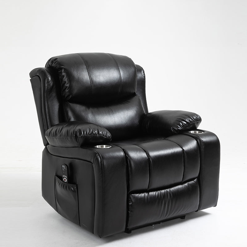 Traditional Home Theater Recliner Chair with Lumbar and Power-Push Botton