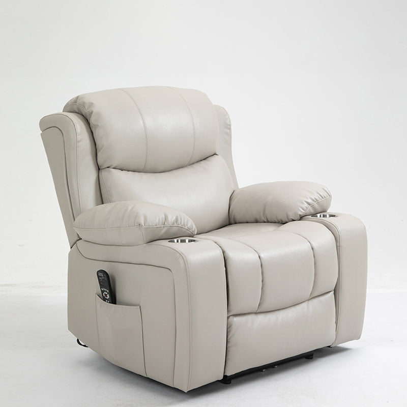 Traditional Home Theater Recliner Chair with Lumbar and Power-Push Botton