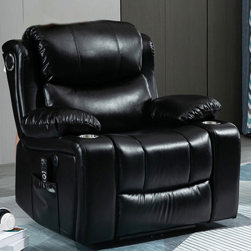 Traditional Home Theater Recliner Chair with Lumbar and Power-Push Botton