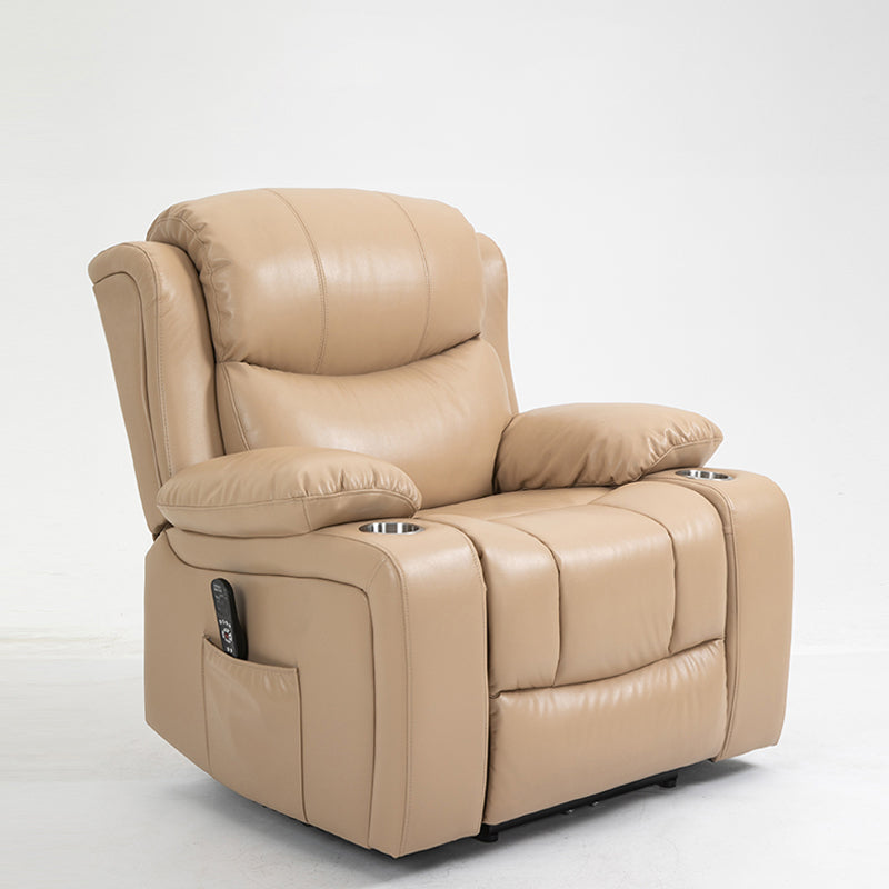 Traditional Home Theater Recliner Chair with Lumbar and Power-Push Botton