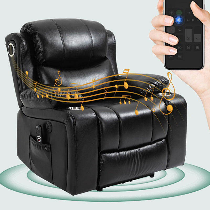 Traditional Home Theater Recliner Chair with Lumbar and Power-Push Botton
