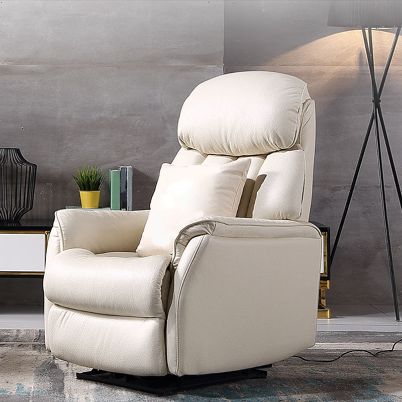 31.5" Wide Genuine Leather Recliner Traditional Recliner Chair with Swivel Glider Base