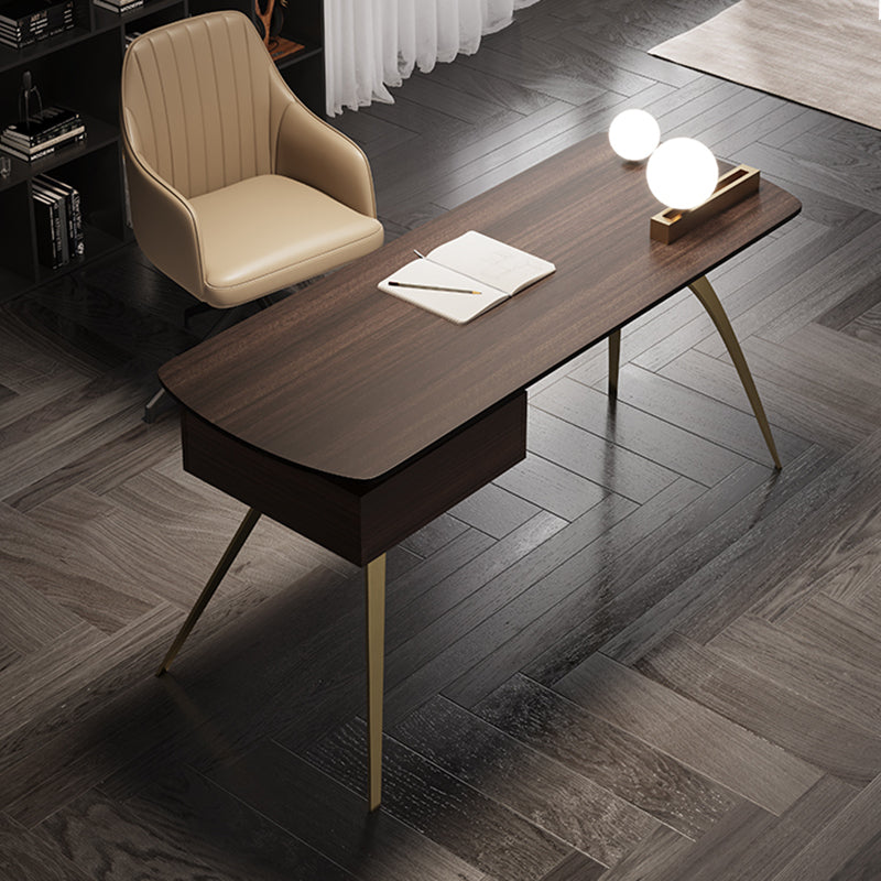 Contemporary Wood Office Desk Oval Writing Desk with Legs for Office