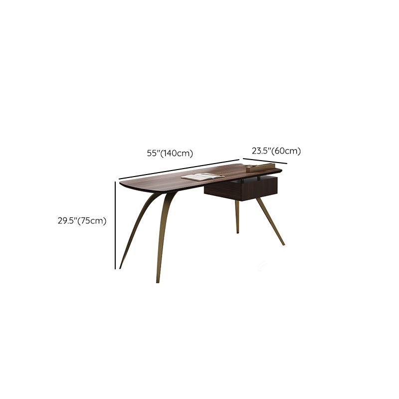 Contemporary Wood Office Desk Oval Writing Desk with Legs for Office