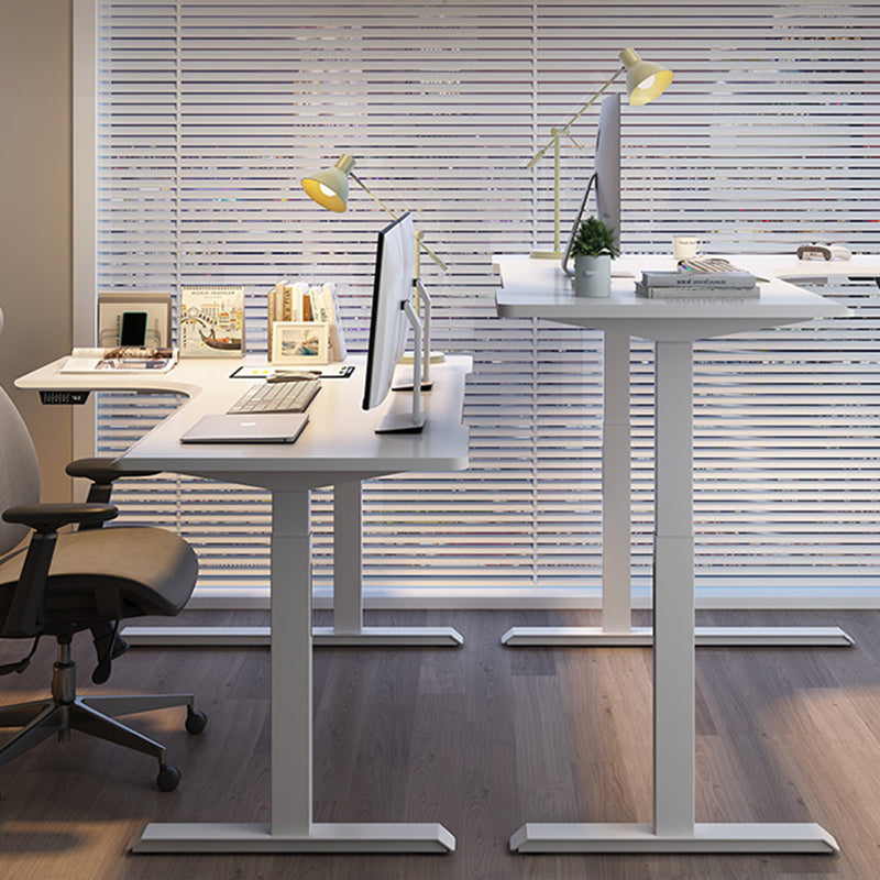 Contemporary Artificial Wood Office Desk L-Shape Writing Desk for Bedroom