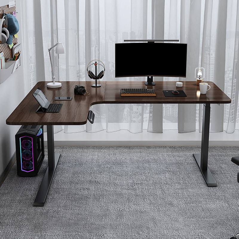 Contemporary Wooden Office Desk L-Shape Writing Desk for Bedroom